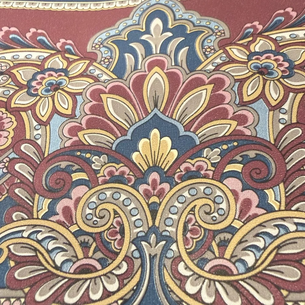 Vintage Wallpaper D.W. Wallcovering Abstract Floral Design 4 Rolls Prepasted